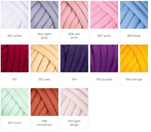 Plush yarn цветова палитра